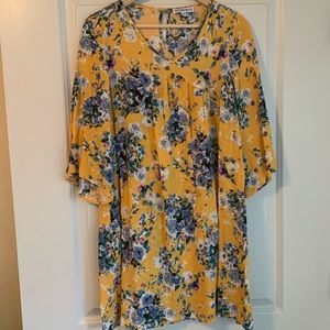Mustard floral dress